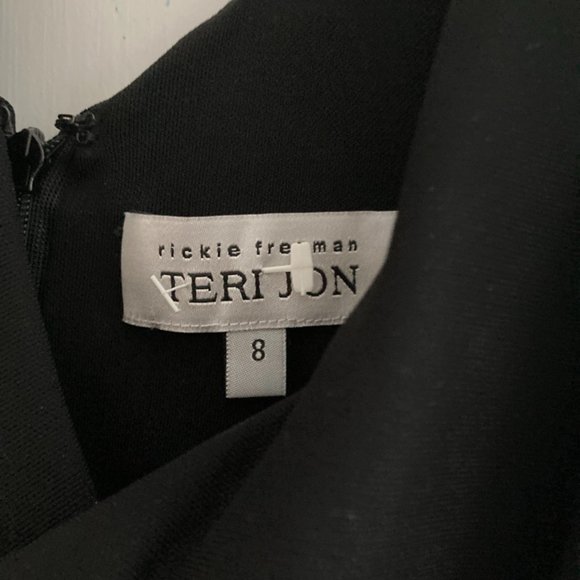 Rickie Freeman teri Jon black Gatsby Dress fall wedding guest - Picture 10 of 10